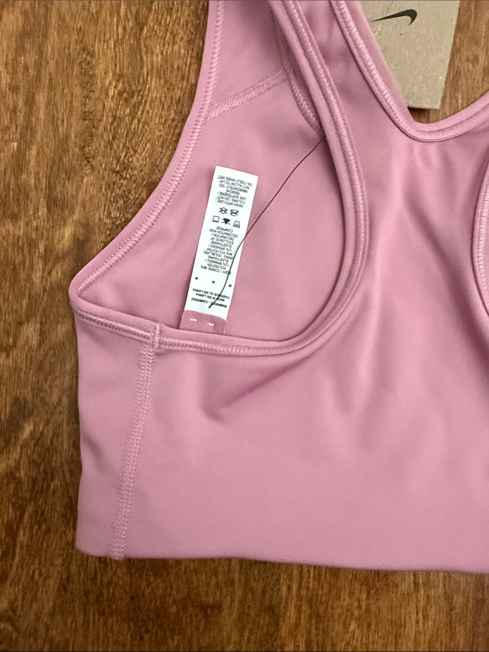 Nike Dusty Pink Athletic Sports Bra with White Swoosh - Picture 13 of 13